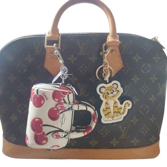 Coach Mirco Cherry Print Rowan Bag Charm - Picture 3 of 7